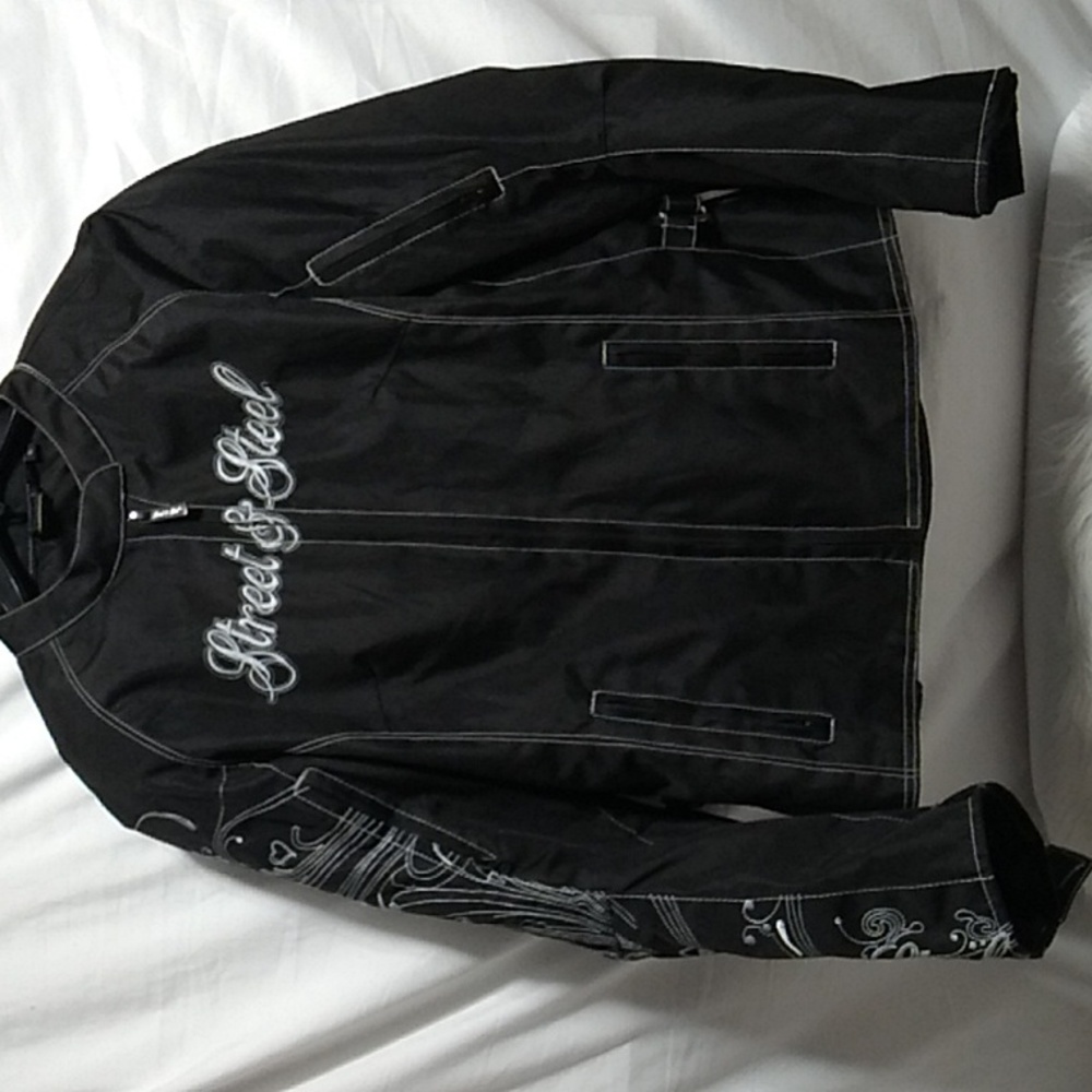 SALE! NWOT Street & Steel Womens Biker Jacket W Armour Inside Sz.L